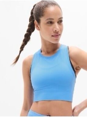 NWT Athleta Momentum Seamless Crop Tank Cornflower Blue